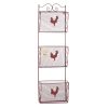 Accent Plus Red Rooster Triple Basket Metal Kitchen Organizer