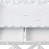 Accent Plus Romantic White Serving Tray with Stand with Two Drawers