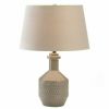 Nikki Chu Gray Porcelain Table Lamp with Linen Shade