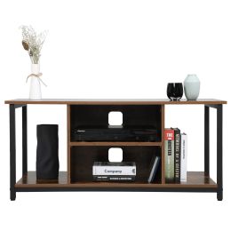 TV Stand for TV up to 50 inch 3 Tier Entertainment Center Modern TV Stand Media Console Table with Open Shelving Storage Wood Retro Industrial TV Cabi