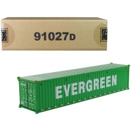 40' Dry Goods Sea Container "EverGreen" Green "Transport Series" 1/50 Model by Diecast Masters