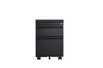 Mobile File Cabinet 2-Drawer Pedestal with Lock for Storage Use for Home Office and Business Enterprise; Legal/Letter Size Black; With 5 Wheels; with