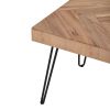 ON-TREND Modern Coffee Table, Easy Assembly Tea Table Cocktail Table for Living Room w/Chevron Pattern & Metal Hairpin Legs,Thick, Old Elm Wood Finish