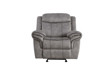 Zubaida Glider Recliner; 2-Tone Gray Velvet