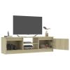 vidaXL TV Cabinet Sonoma Oak 47.2"x11.8"x14" Engineered Wood