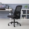 GIVENUSMYF Modern Simple Office Chair;  Computer Chair Home;  Ergonomic Bow Seat Staff Mesh Chair Conference Chair (Mesh Black)