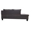 Three Piece  sofa  with  Three-seat sofa;  one  Left  chaise lounge;  one storage ottoman;  seven back cushions two throw pillows (BROWN)