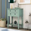 TREXM Narrow Console Table; Slim Sofa Table with Three Storage Drawers and Bottom Shelf for Living Room; Easy Assembly (Retro Blue)