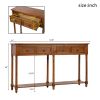 TREXM Console Table Sofa Table with Drawers Console Tables for Entryway with Drawers and Long Shelf Rectangular (Antique Walnut)