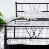 Metal Bed Frame Twin Size with Headboard and Footboard Single Platform Mattress Base,Metal Tube(twinsize, black) No Box Spring Needed