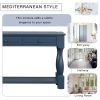 TREXM Console Table 64" Long Extra-thick Sofa Table with Drawers and Shelf for Entryway; Hallway; Living Room (Navy Blue)