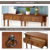 TREXM Console Table Sofa Table with Drawers Console Tables for Entryway with Drawers and Long Shelf Rectangular (Antique Walnut)