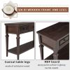 TREXM Classic Retro Style Console Table with Three Top Drawers and Open Style Bottom Shelf; Easy Assembly (Espresso)