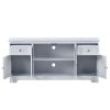 TV Stand for TV up to 65in with 4 Doors Adjustable Panels Open Style Cabinet; Sideboard for Living room; White