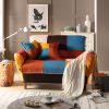 Small Space Colorful Sleeper Sofa;  Solid Wood Legs