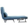 Lounge Chair Adjustable Folding Dual-Purpose Chair Sofa Bed Recliner Chair With Armrests - light blue with pillow XH