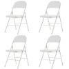 4pcs Elegant Foldable Iron & PVC Chairs for Convention & Exhibition White