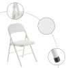 4pcs Elegant Foldable Iron & PVC Chairs for Convention & Exhibition White