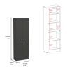 Multistorage Pantry Cabinet; Five Shelves; Double Door Cabinet -Black