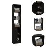 Malaga Linen Cabinet; Two Interior Shelves; Three External Shelves; Single Door -Black