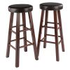 Maria 2-Pc Cushion Seat Bar Stool Set, Espresso & Walnut