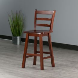 Scalera Ladder Back Swivel Seat Counter Stool, Walnut