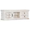 vidaXL TV Cabinet White 47.2"x11.8"x15.7" Solid Mango Wood