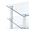 vidaXL TV Stand Transparent 47.2"x15.7"x15.7" Tempered Glass