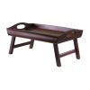 Winsome Wood Espresso & Wood Sedona Bed Tray Curved Side, Foldable Legs, Large Handle,Antique Walnut