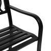 50" Outdoor Welcome Backrest Cast Iron Bench