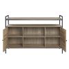 Baina TV Stand in Rustic Oak &amp; Black Finish LV00743