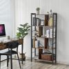 4 Tier Industrial Bookshelf Rustic Brown & Black