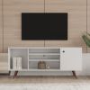 TV Stand Use in Living Room Furniture with 1 storage and 2 shelves Cabinet; high quality particle board; White