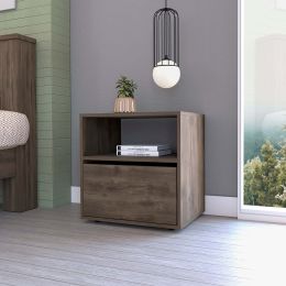 Valencian Nightstand; One Open Shelf; One Cabinet; Superior Top