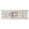 vidaXL TV Cabinet White 47.2"x11.8"x15.7" Solid Mango Wood