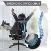 High back excusive office chair with head rest and double backs; color black; 300lbs