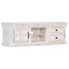 vidaXL TV Cabinet White 47.2"x11.8"x15.7" Solid Mango Wood