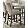 Nolan Counter Height Chair (Set-2) in Linen &amp; Salvage Dark Oak 72857