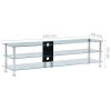 vidaXL TV Stand Transparent 59.1"x15.7"x15.7" Tempered Glass