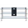 vidaXL TV Stand Transparent 35.4"x15.7"x15.7" Tempered Glass