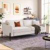 U-style Upholstered Modern Loveseat with Metal Legs â€“ Durable with 2 Pillows; 2-3 People Seat Capacity