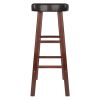 Maria 2-Pc Cushion Seat Bar Stool Set, Espresso & Walnut