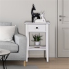 White Bathroom Floor-standing Storage Table with a Drawer YF