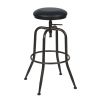 Walker Industrial Counter Bar Stools; Black PU (Set of 2); Height adjustable