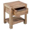 vidaXL Nightstand with Drawer 15.7"x11.8"x18.9" Solid Acacia Wood