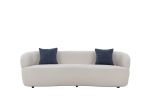 Mid Century Modern Curved Sofa; 3 Seat Cloud couch Boucle sofa Fabric Couch for Living Room; Bedroom; Office Beige