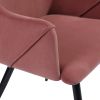 Upholstered Velvet Arm Dining Chair (Set of 2) - Rose