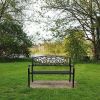 50" Outdoor Welcome Backrest Cast Iron Bench