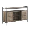 Baina TV Stand in Rustic Oak &amp; Black Finish LV00743