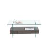 37.8" Tempered Glass Coffee table with Dual Shelves and MDF Drawer; Tea Table for living roon; bedroom; transparent/brown